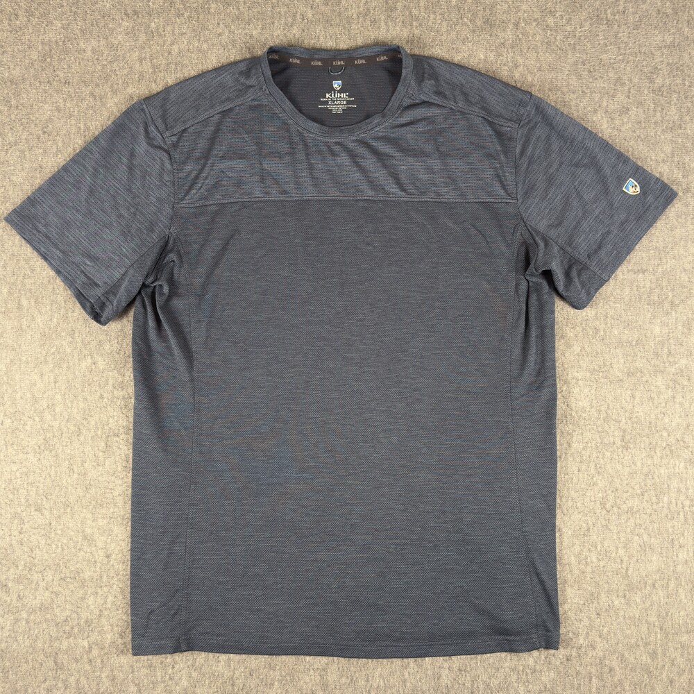 Kuhl Shirt Mens XL Gray Performance Short Sleeve Crewneck Hiking Outdoor Travel